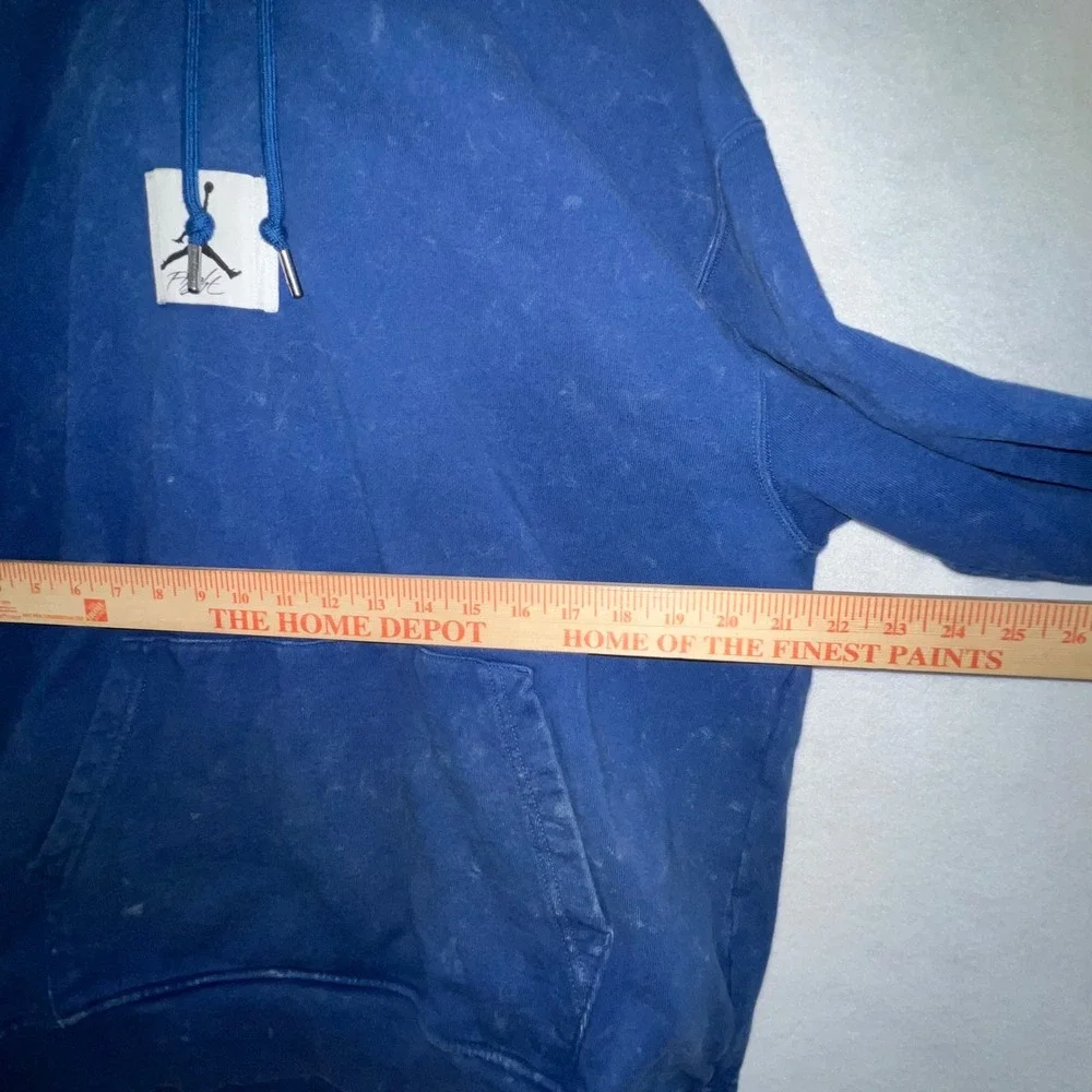 Jordan Hoodie L Flight Pullover Sweatshirt Jump Man Acid Wash Blue